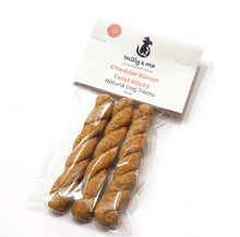 Load image into Gallery viewer, Cheddar Bacon Twist Sticks Natural Dog Treats