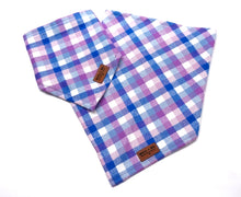 Load image into Gallery viewer, Lilac Flannel Plaid - Pet Bandana
