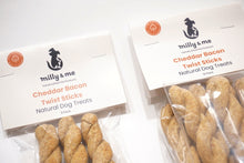 Load image into Gallery viewer, Cheddar Bacon Twist Sticks Natural Dog Treats