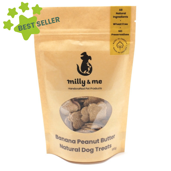 Banana Peanut Butter Natural Dog Treats - WHEAT FREE