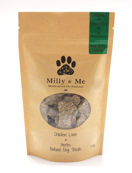 Chicken Liver & Herbs Natural Dog Treats - WHEAT FREE