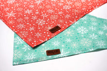 Load image into Gallery viewer, Mint Festive Snowflakes - Pet Bandana
